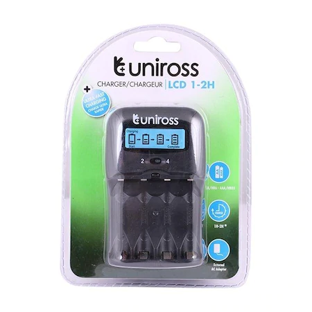 INCARCATOARE - Incarcator rapid 1-2H cu LCD pentru AA si AAA UNIROSS