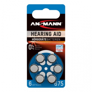BATERII AUDITIVE - Baterie acustica Ansmann AZA675 PR44 blister, 6 buc