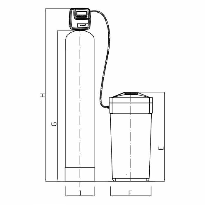 STATIE DEDURIZARE  FU-1252 CE 62L Q=3,6mc/h SARE 125 KG (CU BY-PASS)-big