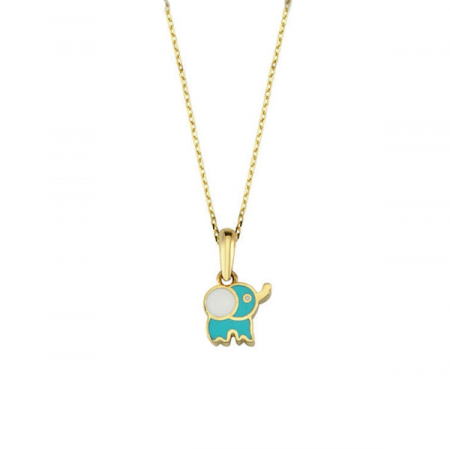 Coliere - Colier aur galben 14k cu pandant elefantel - DA609