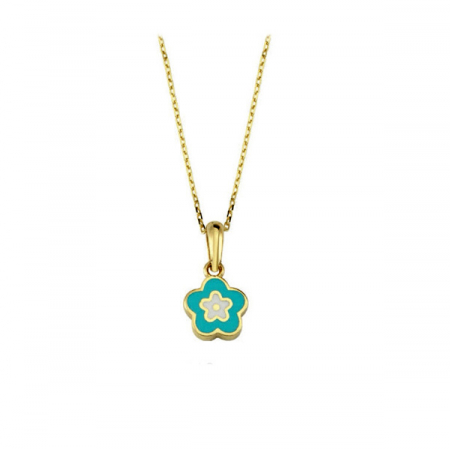 Coliere - Colier aur galben 14k cu pandant floare - DA613
