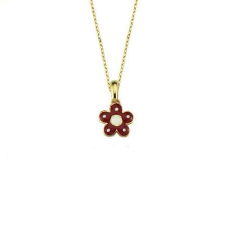 Coliere - Colier aur galben 14k cu pandant floricica - DA516