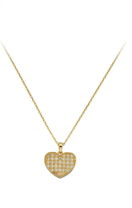 Coliere - Colier aur galben 14k  cu pandant inima - DA607