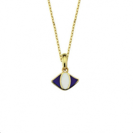 Coliere - Colier aur galben 14k cu pandant ochi - DA515