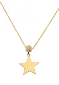 Coliere - Colier aur galben 14k  cu pandant stea - DA379