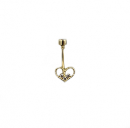 Piercinguri dama - Piercing aur galben buric inimioara - DA495