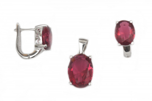 Seturi - Set argint rodiat cu zirconia ciclam - DA163