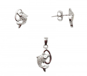 Seturi - Set argint rodiat delfini - DA72