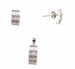 Seturi - Set argint rodiat dreptunghiular - DA77