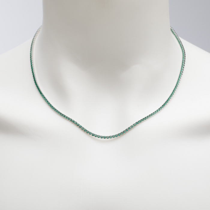 Colier Tennis Argint Verde [2]