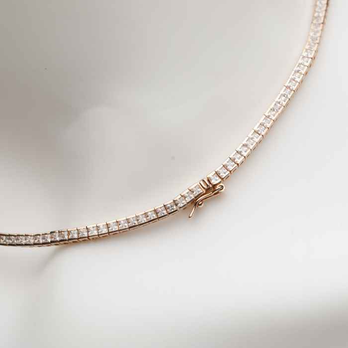Colier Tennis Argint Rose [3]