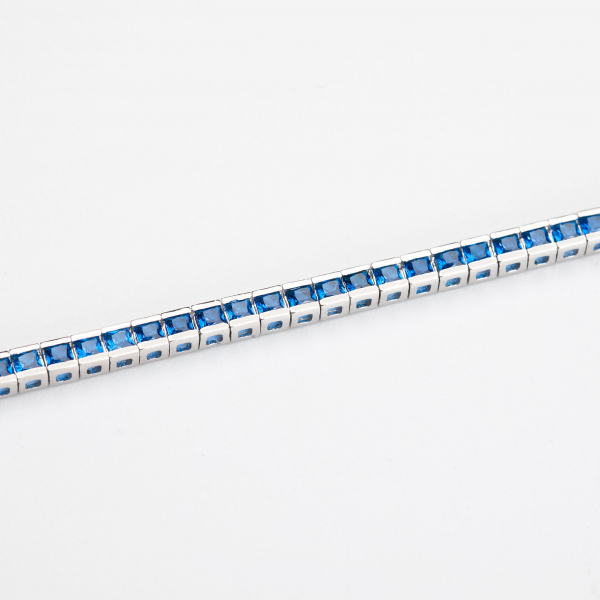 Bratara Tennis ARGINT Cu Cristale Zirconia Albastru-Safir [4]