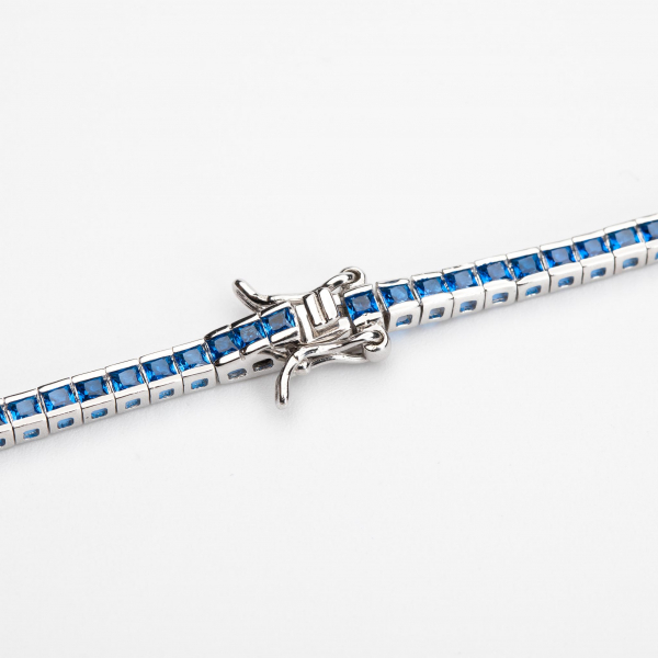 Bratara Tennis ARGINT Cu Cristale Zirconia Albastru-Safir [5]