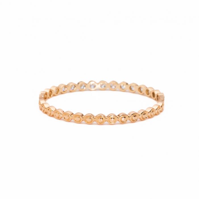 Bratara Tennis Pretioasa Placata Cu Aur Gold-Rose De 14K [3]