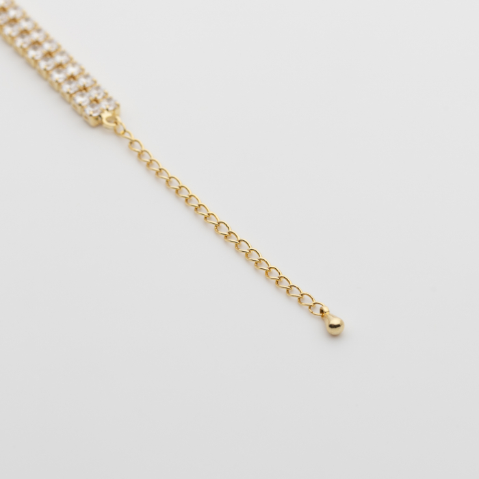 Chocker Dublu Tennis Placat Cu Aur Galben [3]