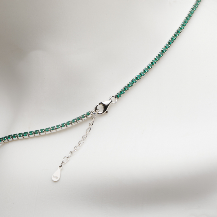 Colier Tennis Argint Verde [3]