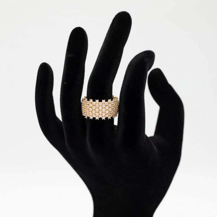 Inel Reglabil Încrustrat Cu Cristale Mici Zirconia [2]