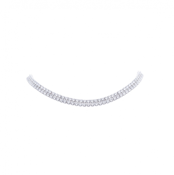 Set Bijuterii Tennis Stralucitor Placat Cu Aur Alb [3]
