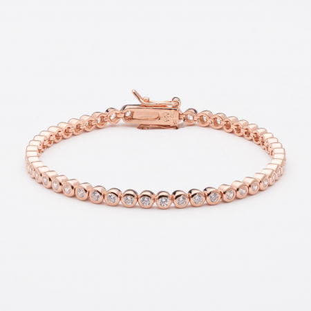 Reduceri - Bratara Tennis din argint 925 placata cu AUR GALBEN-ROSE de 18K