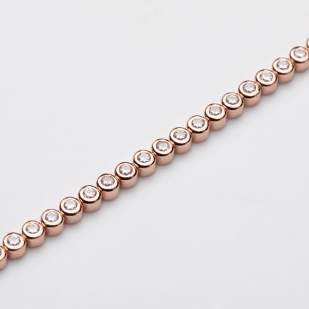 Bratara Tennis din argint 925 placata cu AUR GALBEN-ROSE de 18K [2]