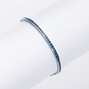 Bratara Tennis ARGINT Cu Cristale Zirconia Albastru-Safir [1]