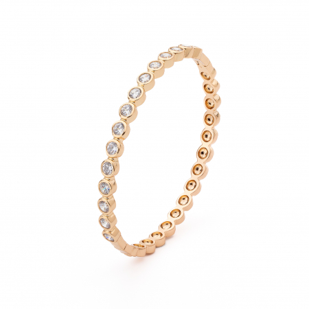 Reduceri - Bratara Tennis Pretioasa Placata Cu Aur Gold-Rose De 14K
