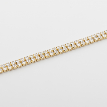 Chocker Dublu Tennis Placat Cu Aur Galben [1]