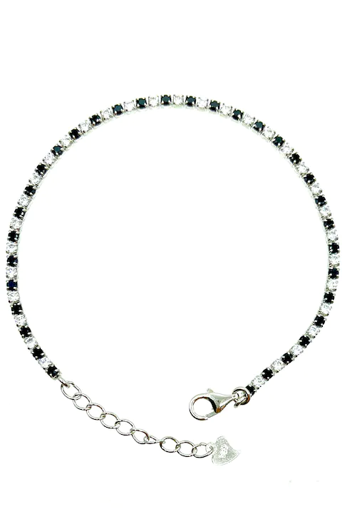 Bratari - Bratara Tennis Din ARGINT 925 Black&White