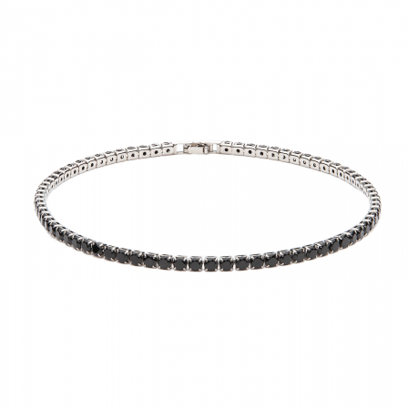 Reduceri - Chocker Tennis Negru Placat Cu Aur de 14K