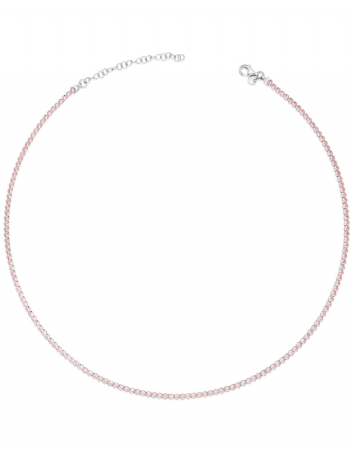 Noutati - Colier Tennis Argint Roz