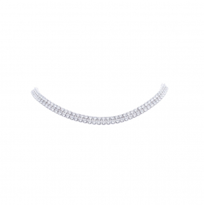 Set Bijuterii Tennis Stralucitor Placat Cu Aur Alb [2]