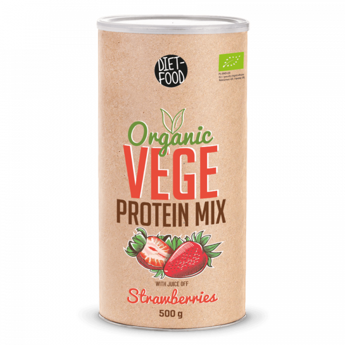 Bio Mix proteine vegane cu capsuni 500g [1]