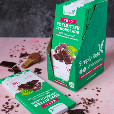 Ciocolata neagra fara zahar 60% cu eritritol, fara gluten 100g Simply Keto [4]