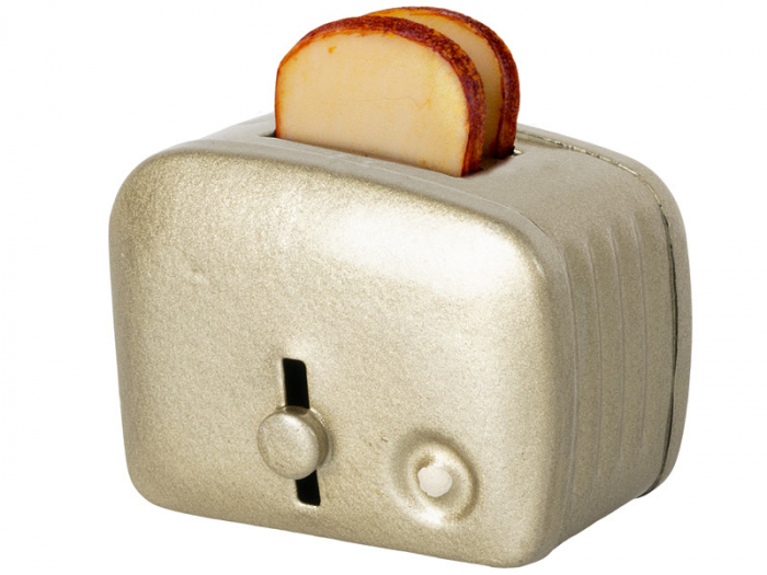 Miniature toaster and bread silver [1]