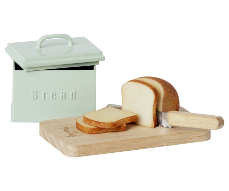 Miniature bread and box w cutting board [1]