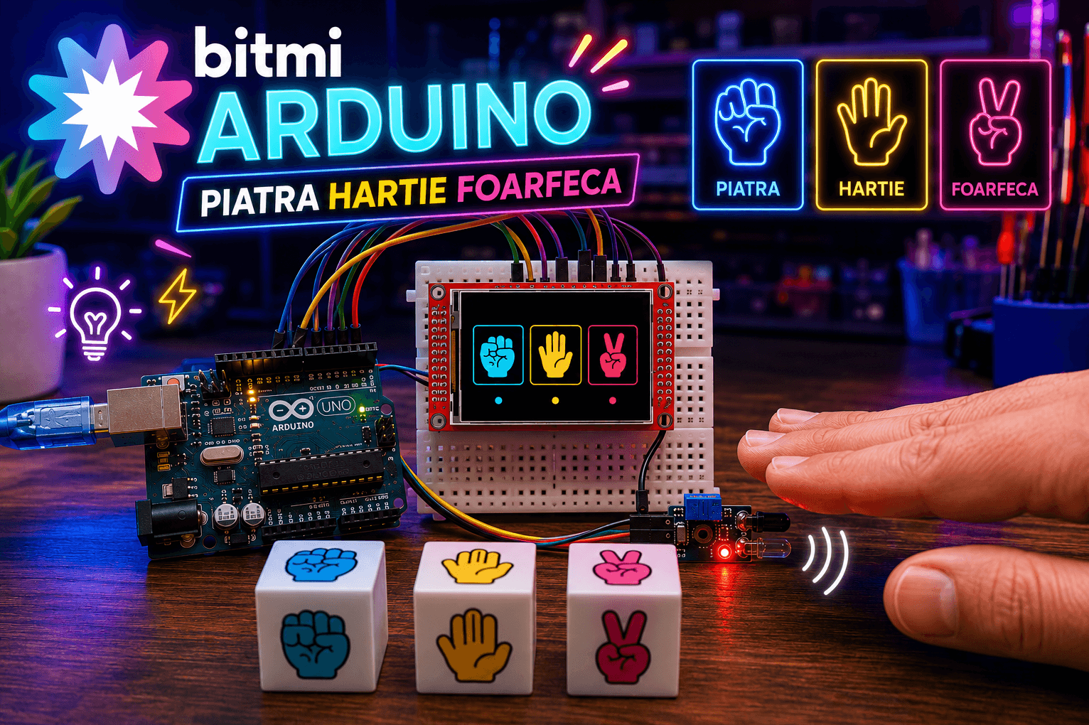 Jocul Piatra Hartie Foarfeca cu Arduino