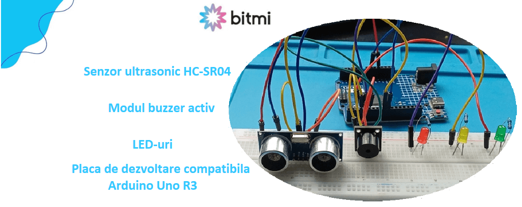 Realizarea unui sistem de monitorizare a distantei cu avertizare luminoasa si acustica