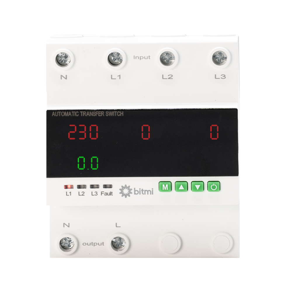 Releu trifazat de protectie la supracurent si tensiune cu comutare de faza, 100A, Bitmi 11858