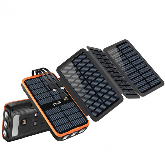 Baterie externa solara 20000 mah cu incarcare wireless [1]