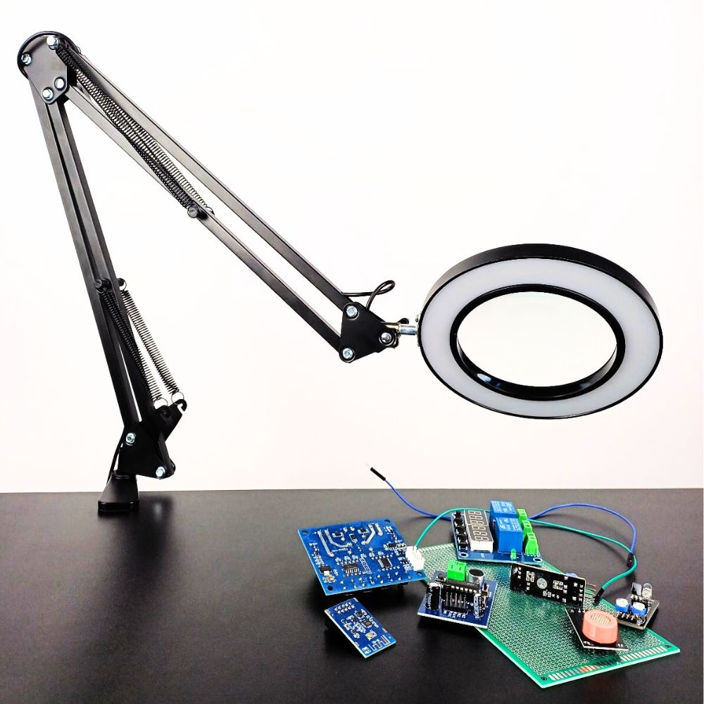 Lampa de birou pentru electronisti cu lumina LED si lupa 5X, Bitmi 10041 [2]