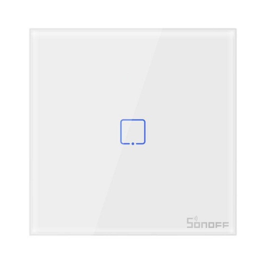 Buton touch Smart, Wifi + RF, 1 canal, alb, 433MHz, Sonoff T2EU1C-RF