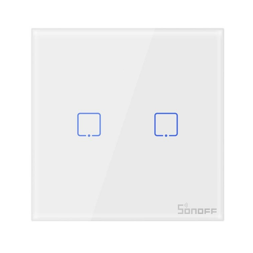 Telecomanda wireless Wifi + RF, 2 canale, alb, 433MHz, Sonoff T2EU2C-RF