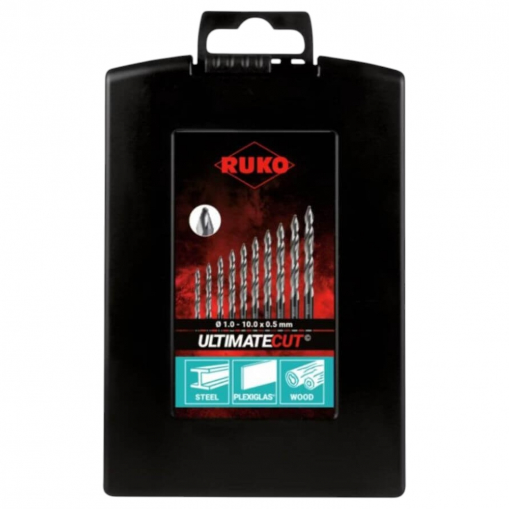 Set burghie,19 piese, HSS UltimateCut FlowStep DIN 338, RUKO 259214RO [6]