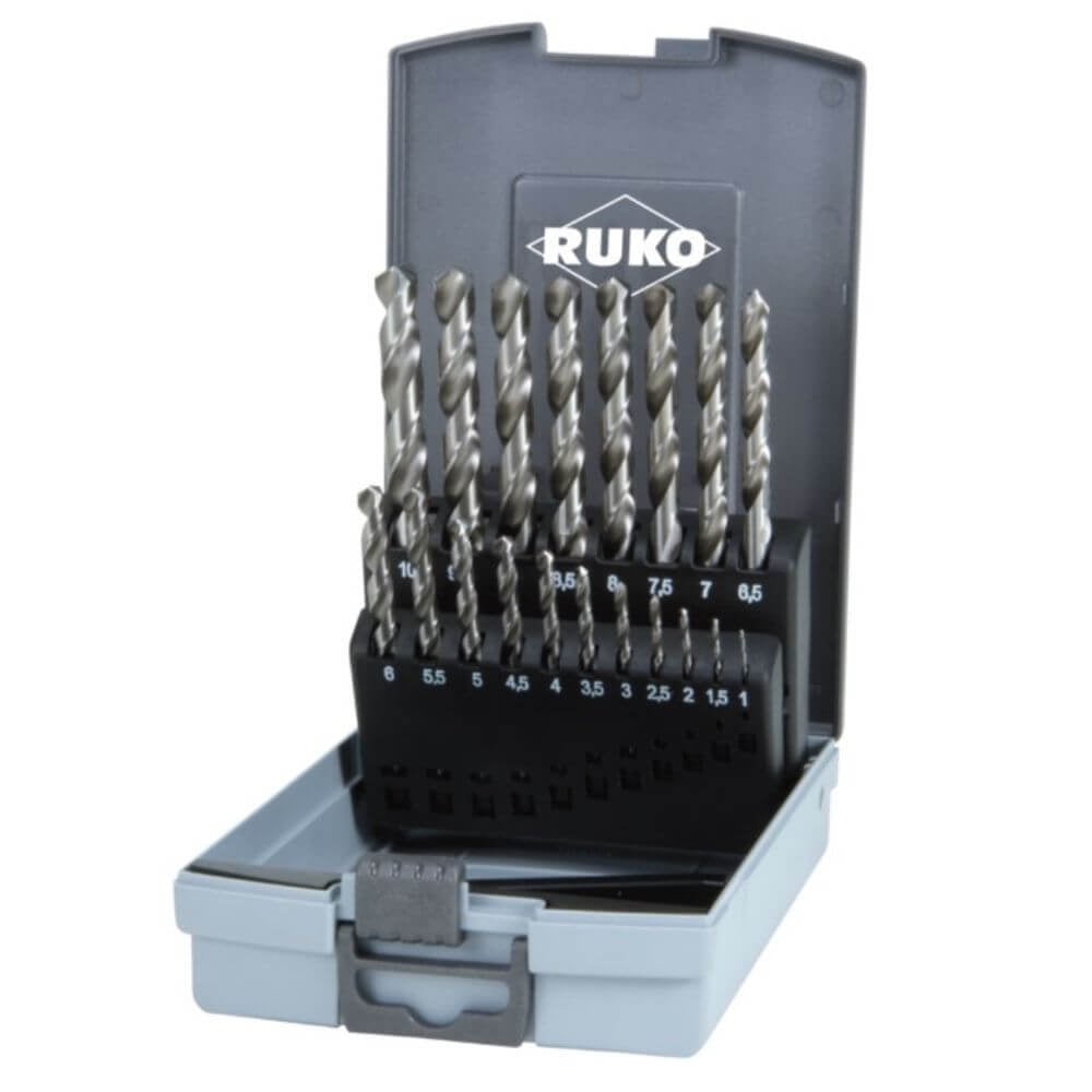 Set burghie Ruko 214214RO DIN 338 tip N, HSS-G, 19 piese