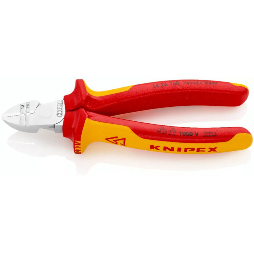 Cleste VDE cu tais diagonal pentru dezizolarea conductorilor electrici, Knipex 14 26 160 [3]