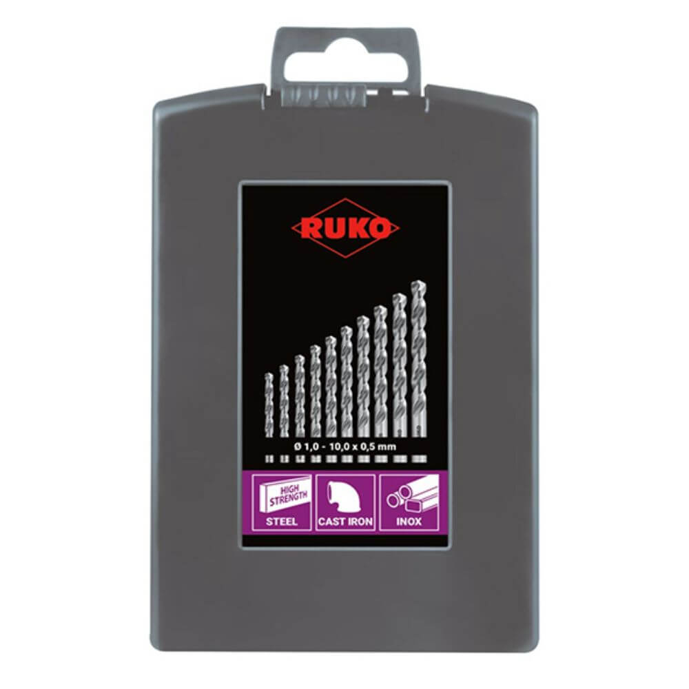Set burghie elicoidale DIN 338, tip VA, HSS-E Co 8, Ruko 281214ERO, 19 piese [3]
