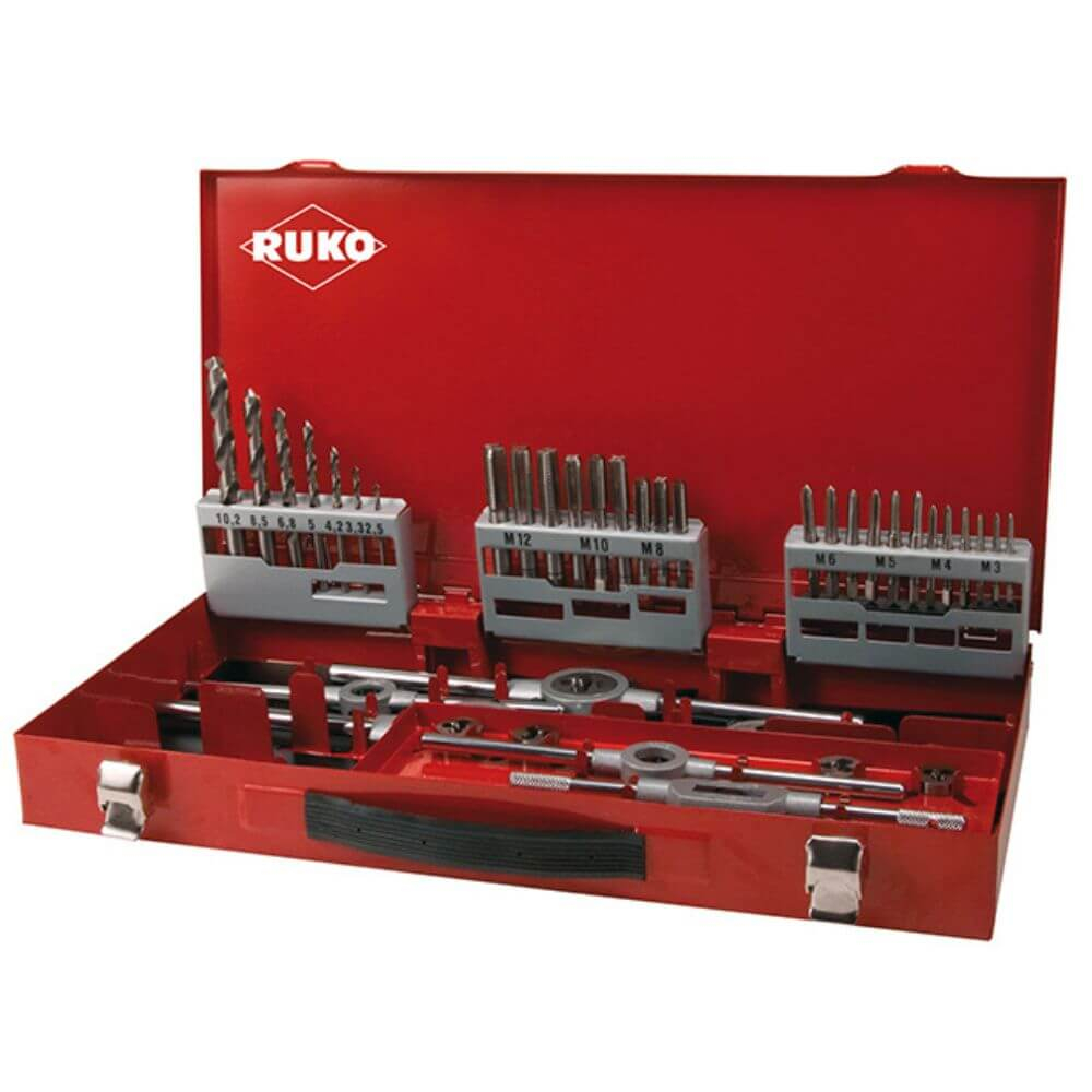 Set de filetare HSS si HSSE-C05 Ruko 245030, 44 piese