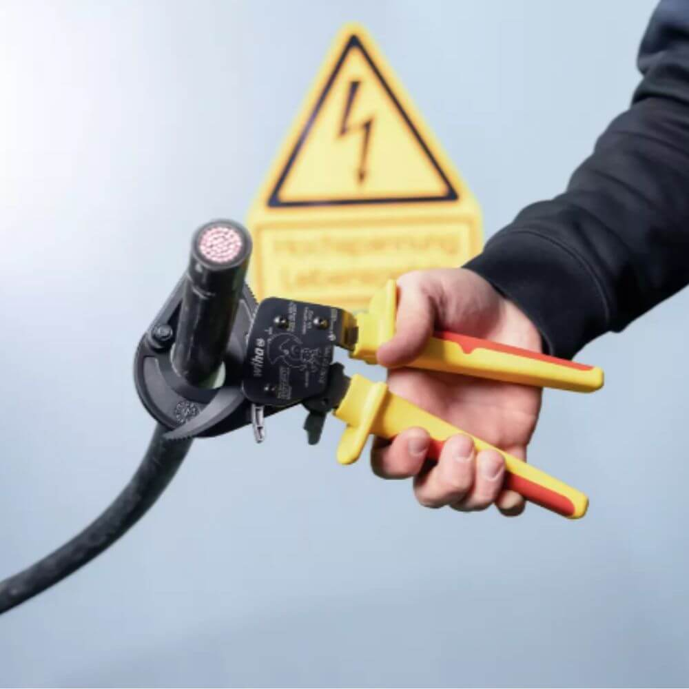 Cleste tip foarfeca cu clichet pentru taiat cabluri electrice 34 mm, Wiha 46674 [4]