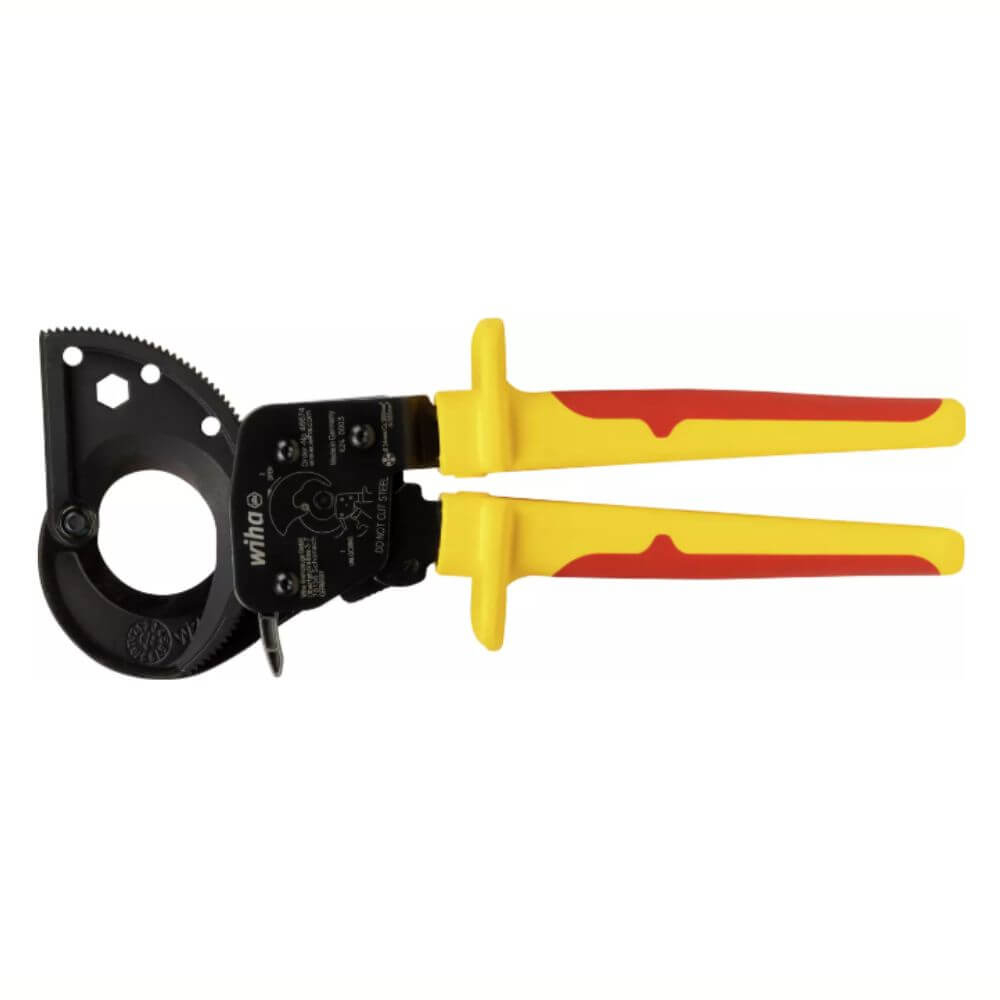 Cleste tip foarfeca cu clichet pentru taiat cabluri electrice 34 mm, Wiha 46674