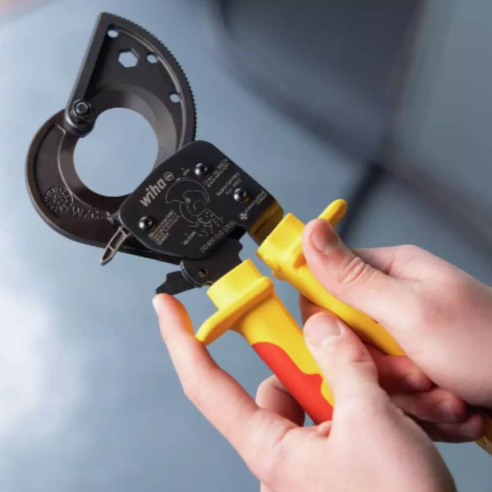 Cleste tip foarfeca cu clichet pentru taiat cabluri electrice 34 mm, Wiha 46674 [5]